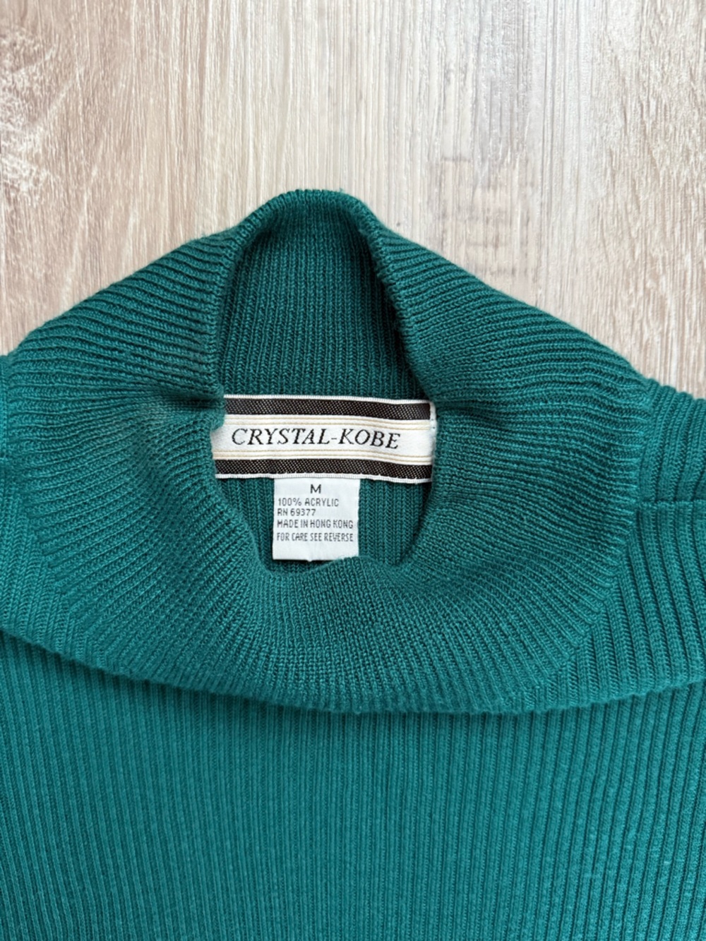 Forest Green Ribbed Knit Sweater - Picture 2 of 2